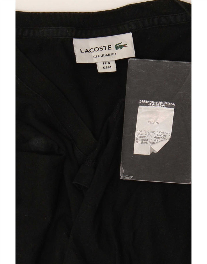 Tricou Lacoste pentru bărbați, cu croiala obișnuită, top mărime 4, bumbac mediu negru