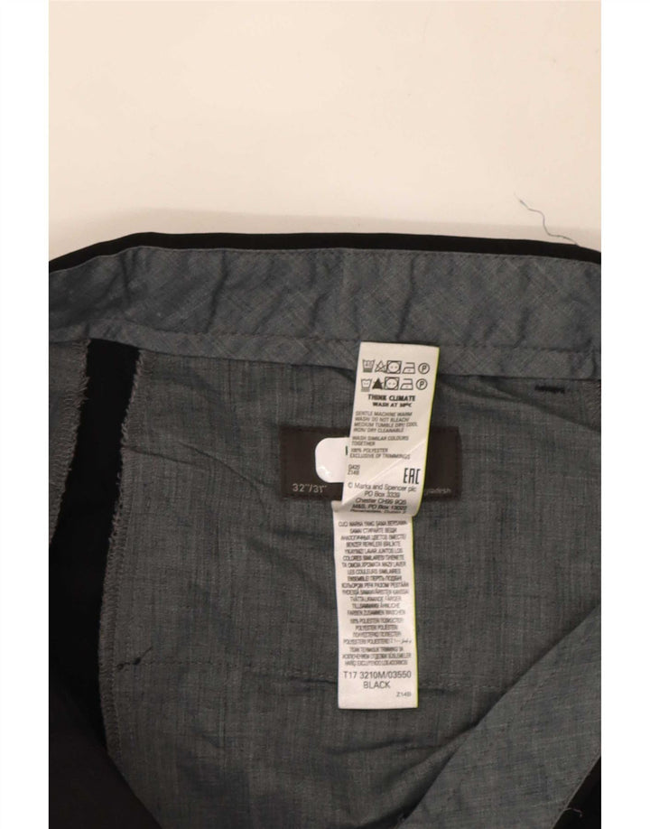 Marks & Spencer Pantaloni drepți pentru bărbați L32 L31 Poliester negru