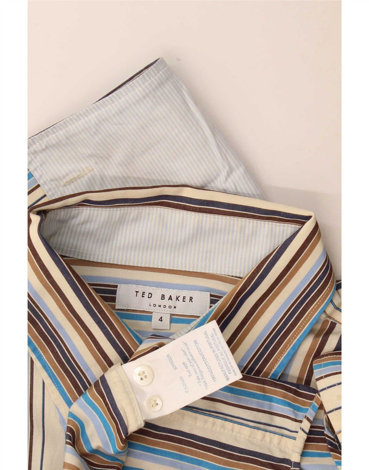 Cămașă formală pentru bărbați Ted Baker, mărimea 4, bumbac cu dungi multicolore