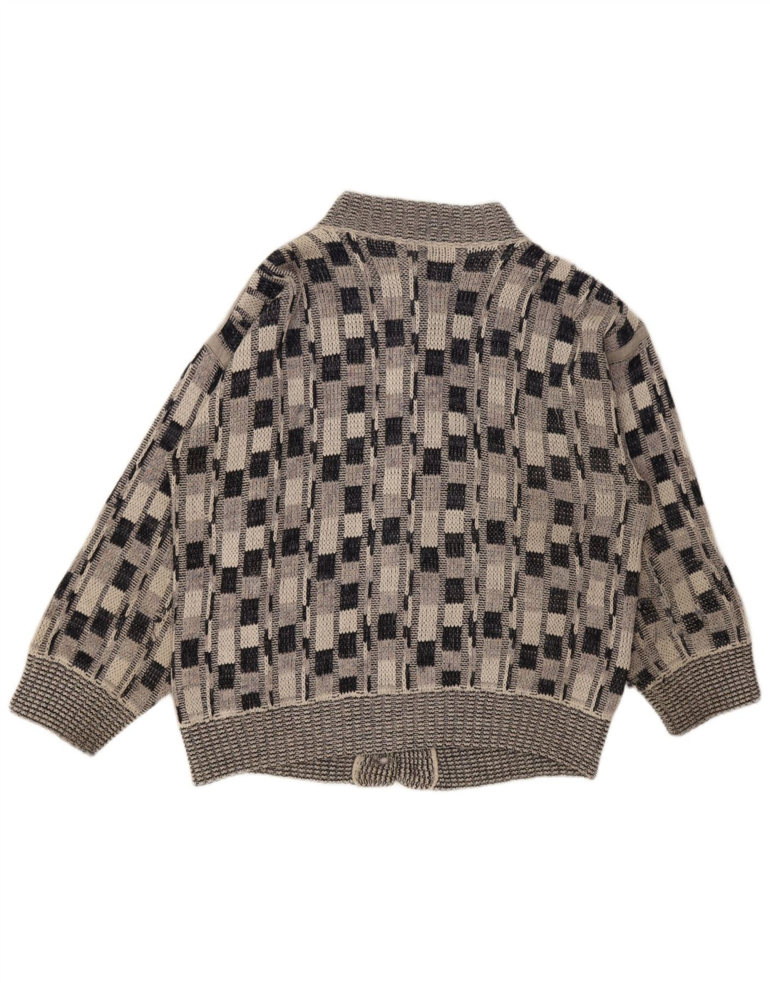 Cardigan Vintage pentru bărbați, cu carouri mari, gri