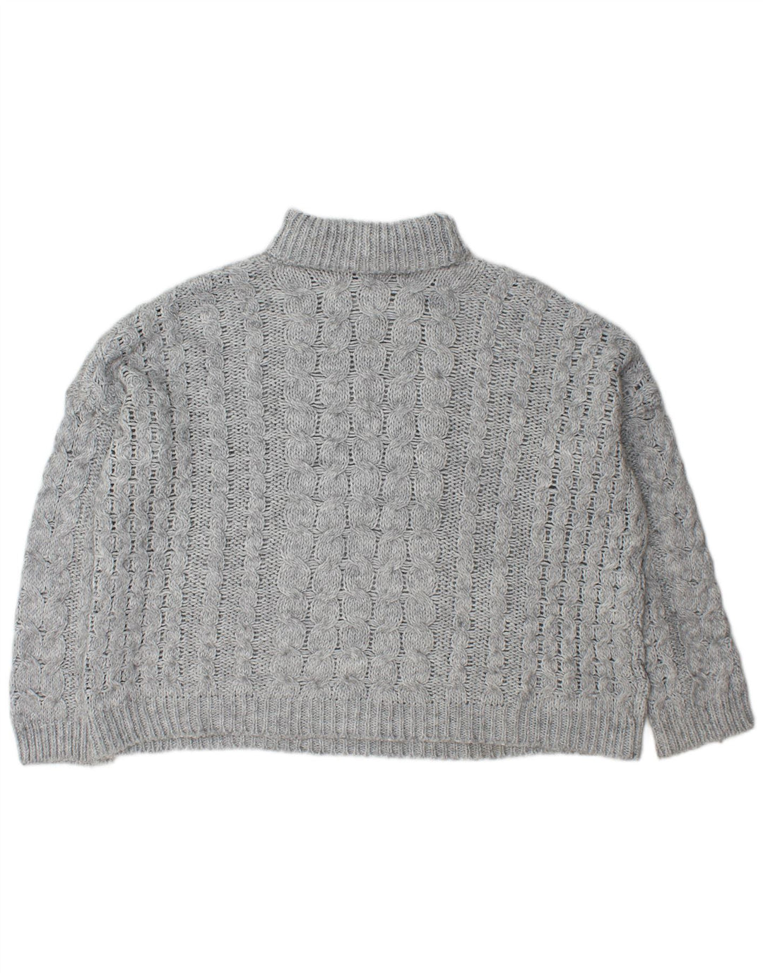 Pulover supradimensionat pentru femei Zara, cu gât rulat, UK 14 Medium Gri Acrilic