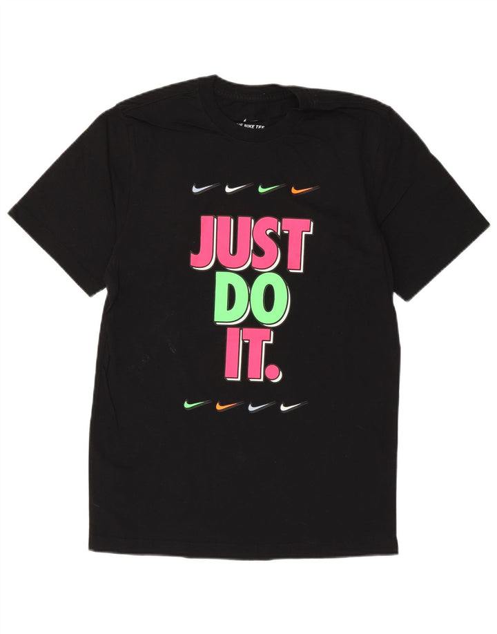 NIKE Mens Graphic T-Shirt Top Small Black Cotton