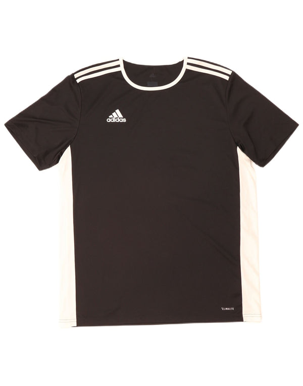 Tricou Adidas Climalite pentru bărbați Top mare, negru, poliester color bloc