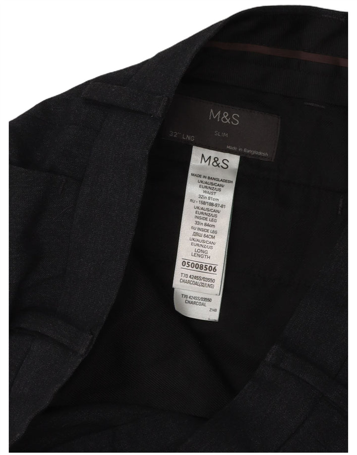 Pantaloni chino subțiri pentru bărbați Marks & Spencer L32 L33 poliester gri