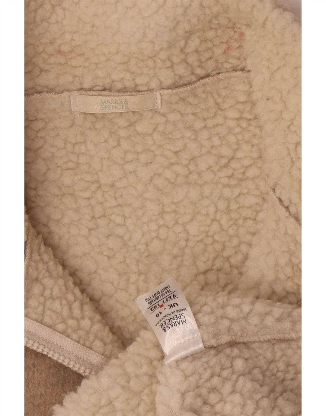 Pardesiu supradimensionat pentru femei Marks & Spencer Sherpa UK 10 Mic Bej cu pete