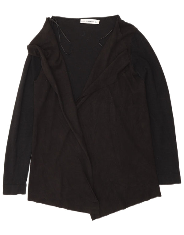 Pulover cardigan deschis pentru bărbați Zara UK 10 mic, negru, viscoză