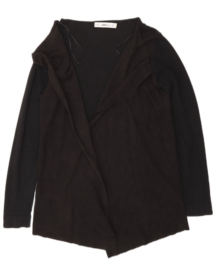 Pulover cardigan deschis pentru bărbați Zara UK 10 mic, negru, viscoză