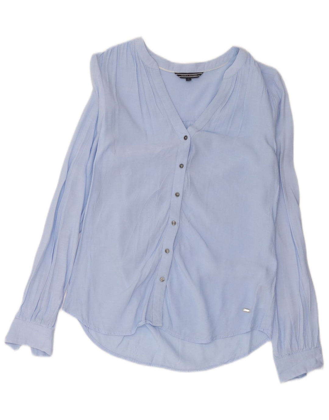 Bluză cămașă pentru femei Tommy Hilfiger US 4 Small Blue Viscose