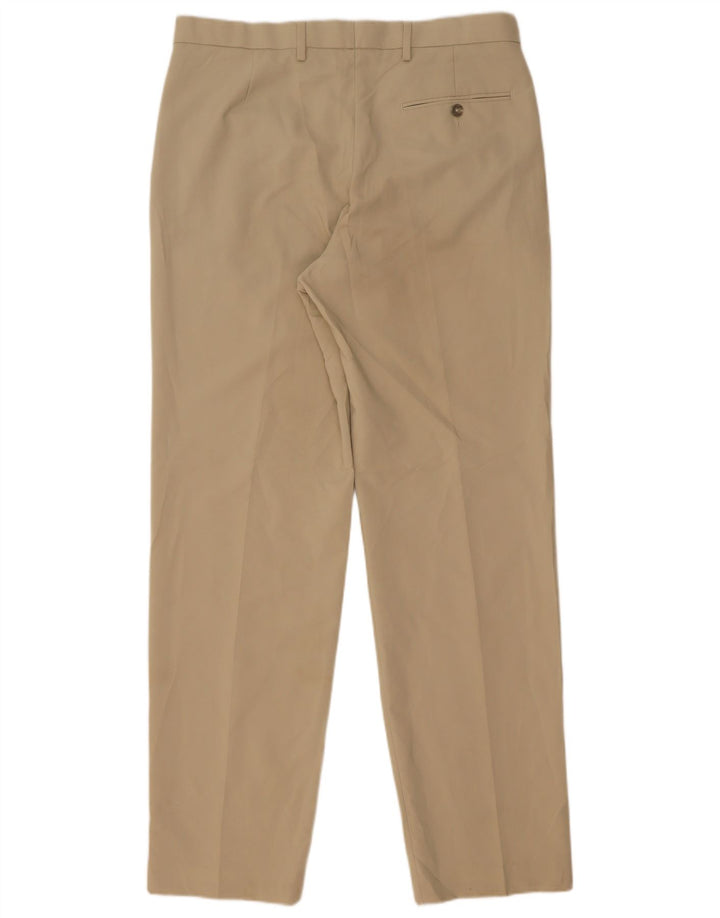 Pantaloni de costum obișnuiți pentru bărbați Marks & Spencer L34 L33 poliester bej