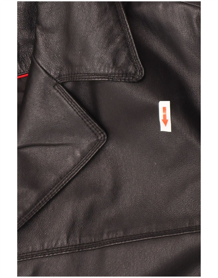 Geacă din piele vintage pentru bărbați IT 52 XL din piele neagră