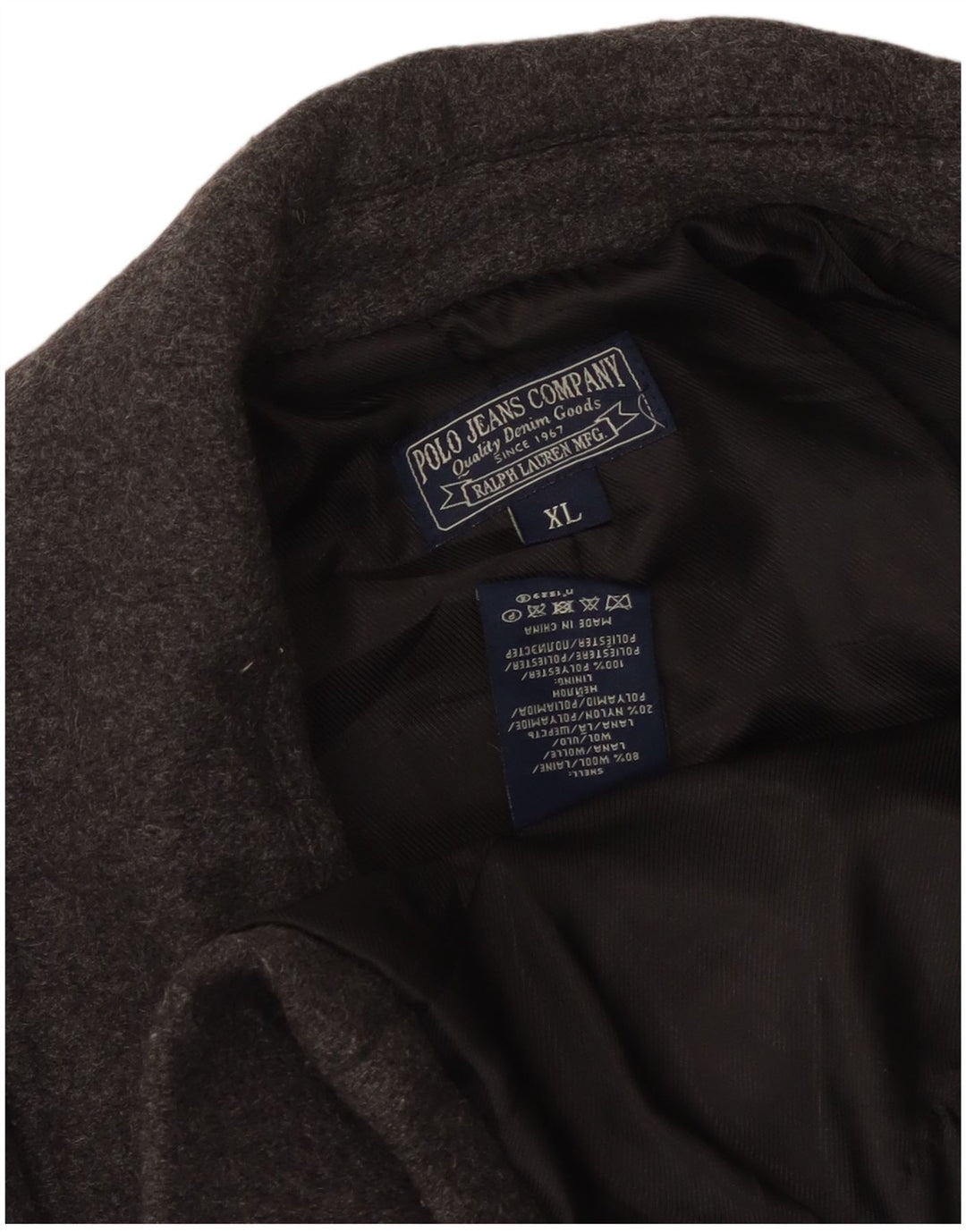 Palton Polo Ralph Lauren pentru femei UK 18 XL Lână gri