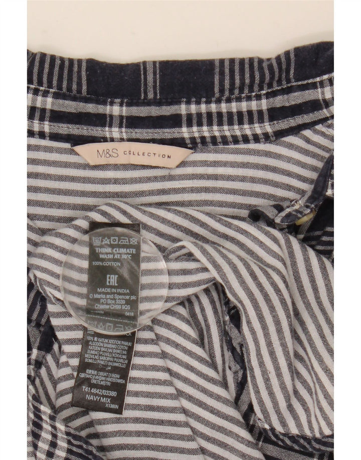 Cămașă supradimensionată pentru femei Marks & Spencer UK 8 mic din bumbac cu carouri bleumarin