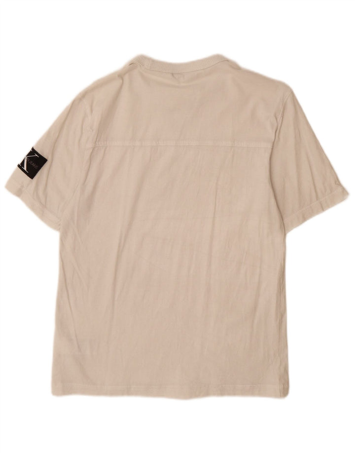 CALVIN KLEIN JEANS Mens T-Shirt Top Small White Cotton