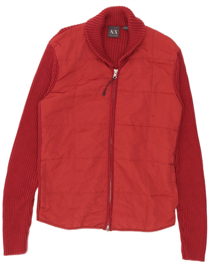 ARMANI EXCHANGE Pulover Cardigan Bărbați Nailon Roșu Mediu