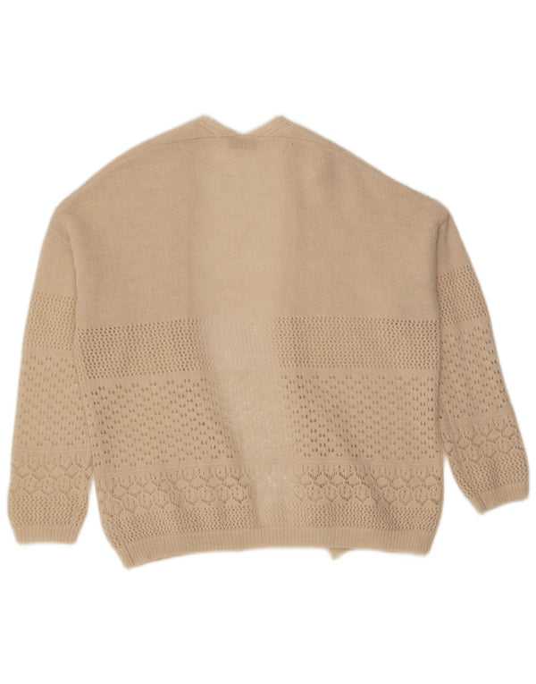 Pulover cardigan deschis pentru femei vintage UK 16 mare bej