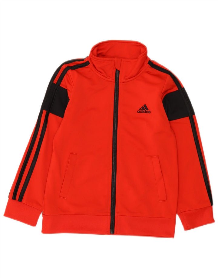 Jachetă de top pentru trening Adidas băieți 4-5 ani poliester color bloc roșu