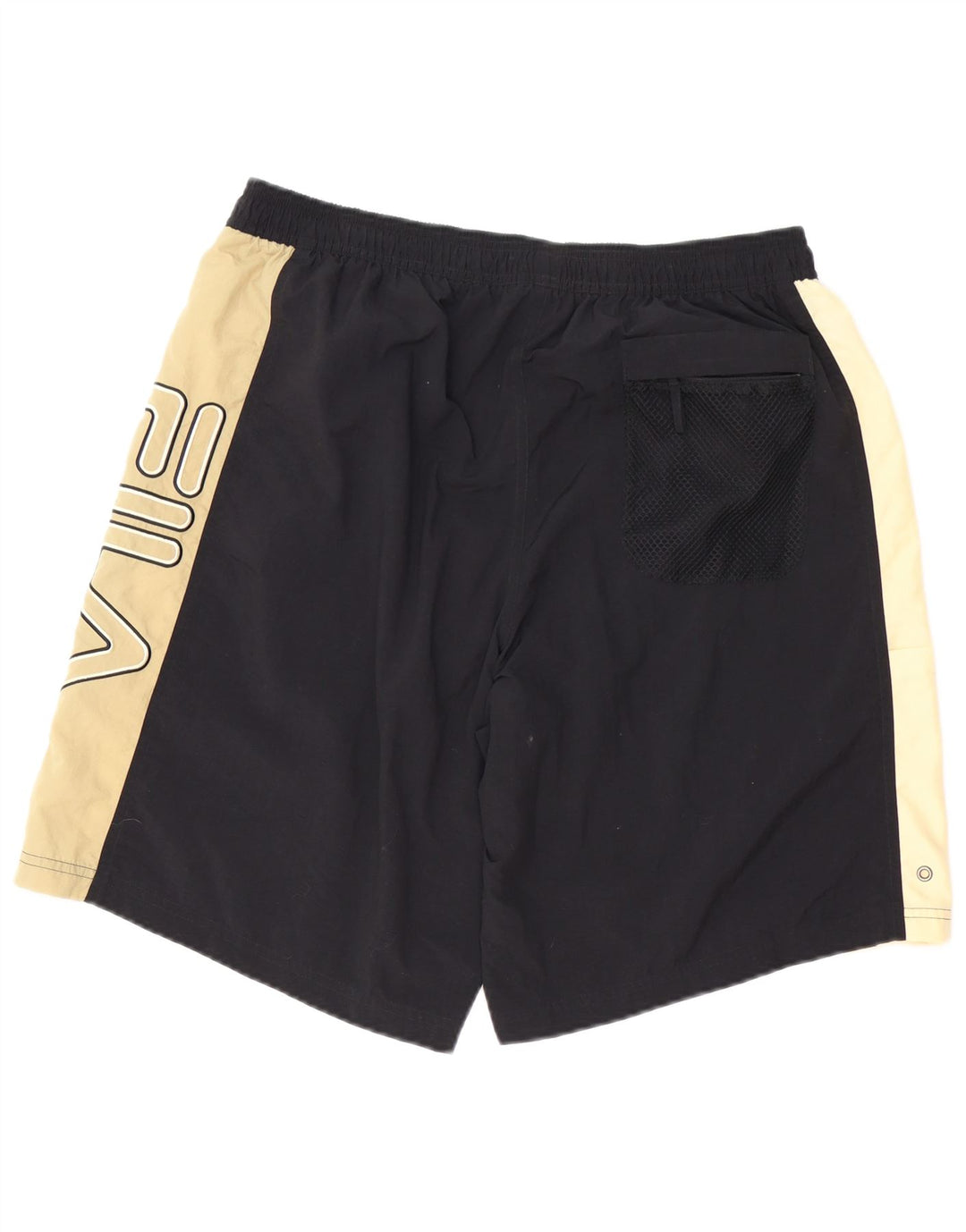 Pantaloni scurți de înot cu grafică pentru bărbați FILA XL, negru, poliester color bloc