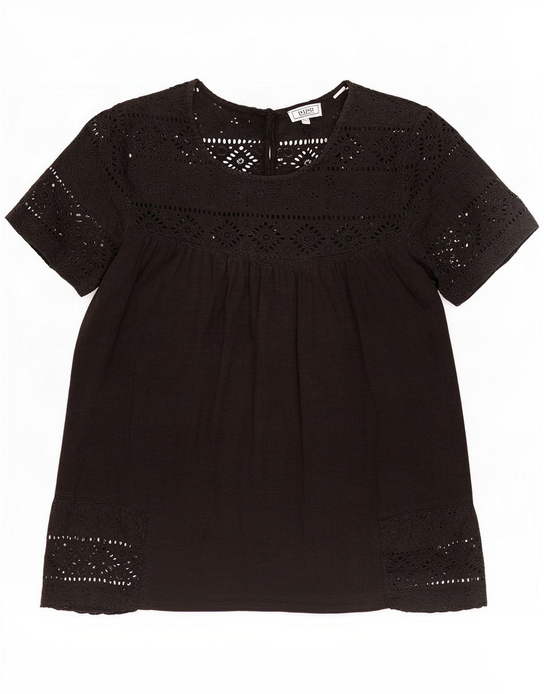 Fat Face Bluză Femei Top UK 10 Small Negru Floral Bumbac