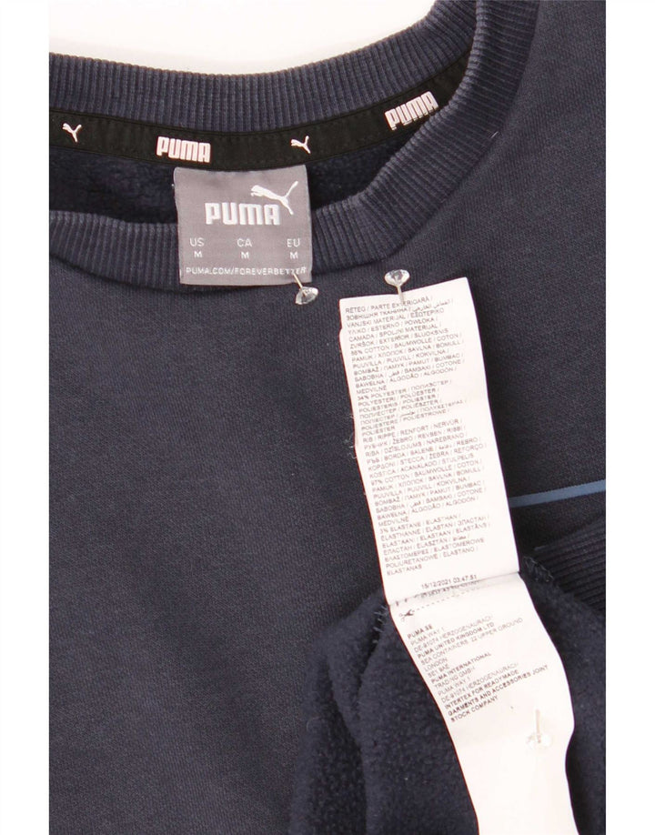 Pulover Puma pentru bărbați, bumbac mediu albastru bleumarin