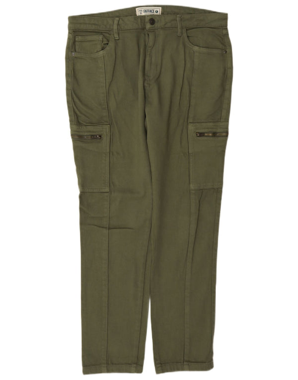 Fat Face Pantaloni cargo pentru femei cu talie înaltă UK 14 mare L36 L30 bumbac kaki