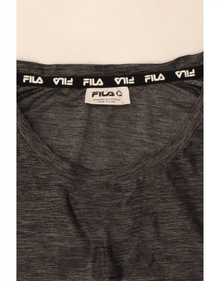 Tricou Fila pentru bărbați Top mare, gri, poliester cu pată