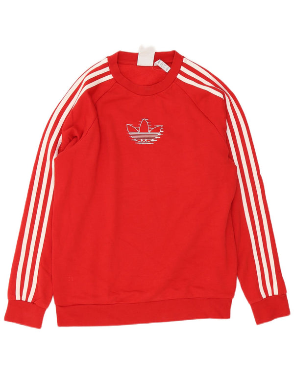 Hanorac grafic pentru bărbați Adidas Jumper mic, roșu, bumbac