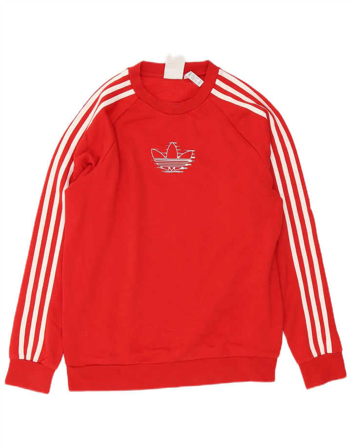 Hanorac grafic pentru bărbați Adidas Jumper mic, roșu, bumbac