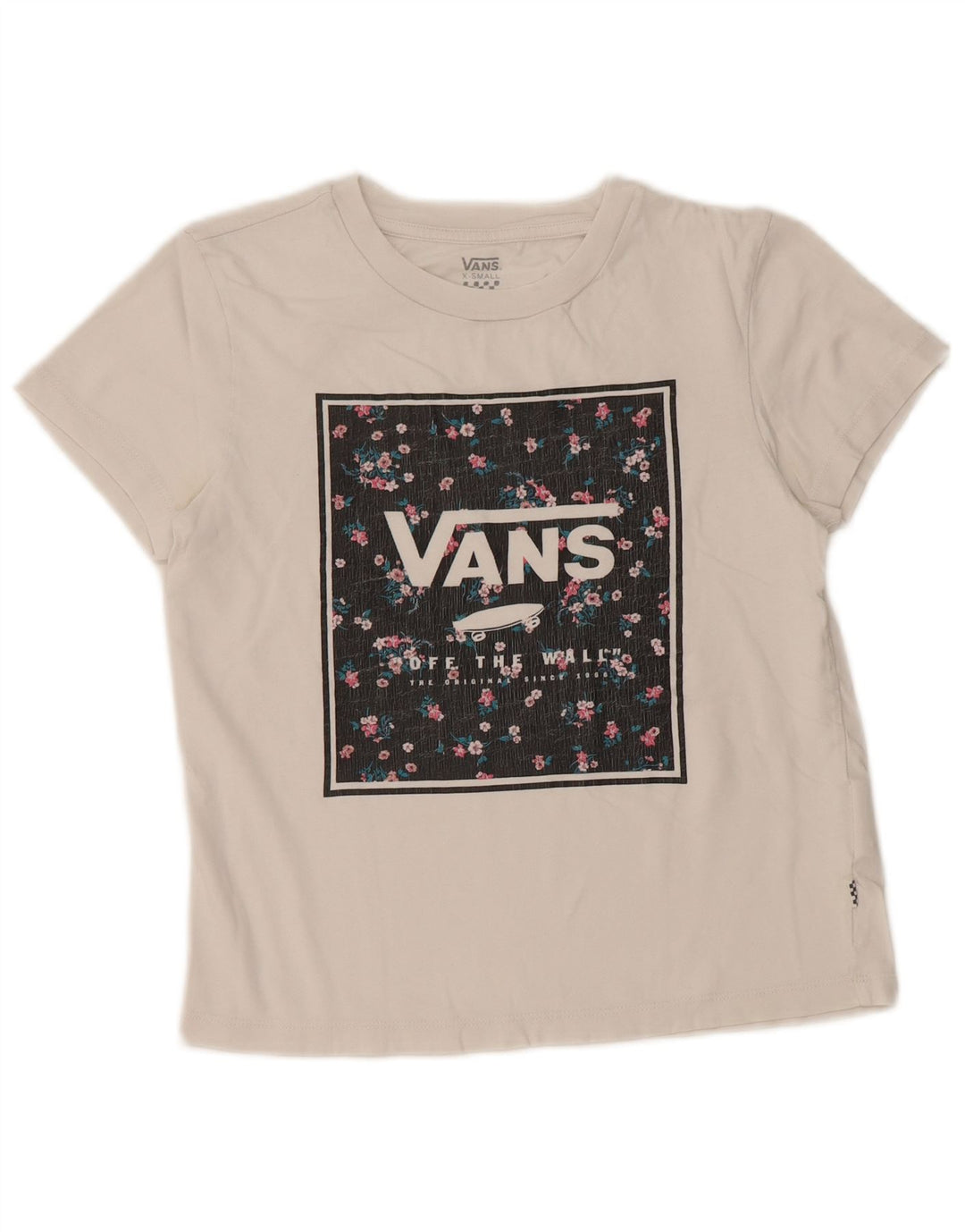 VANS Tricou grafic Crop Top UK 6 XS Bumbac alb