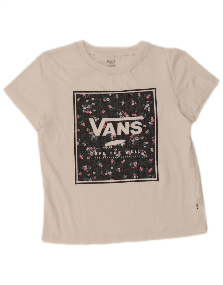 VANS Tricou grafic Crop Top UK 6 XS Bumbac alb