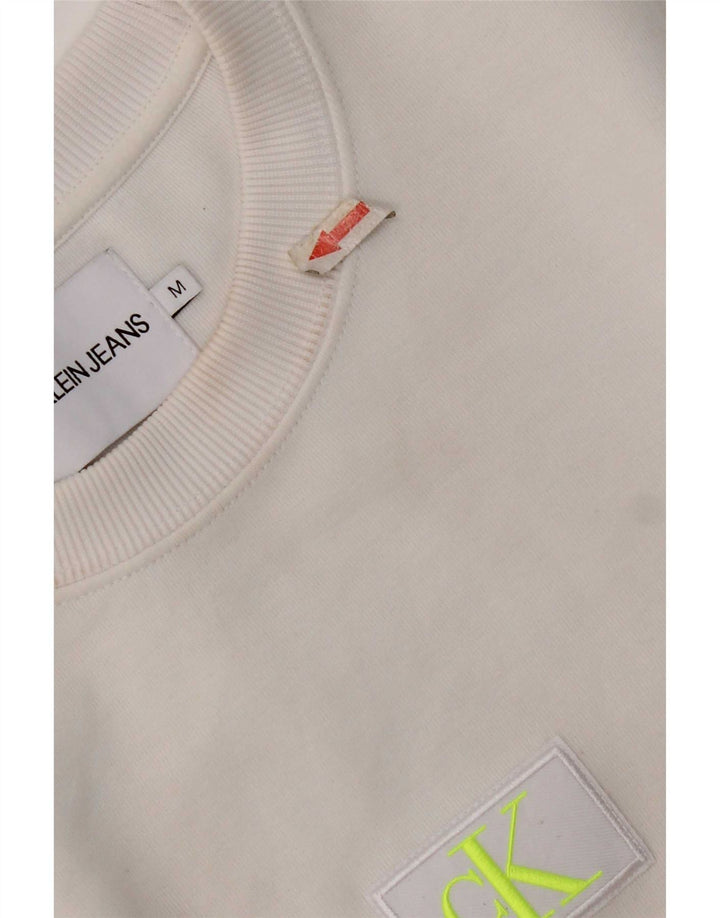 Calvin Klein Jeans Pulover supradimensionat pentru femei UK 14 Medium White