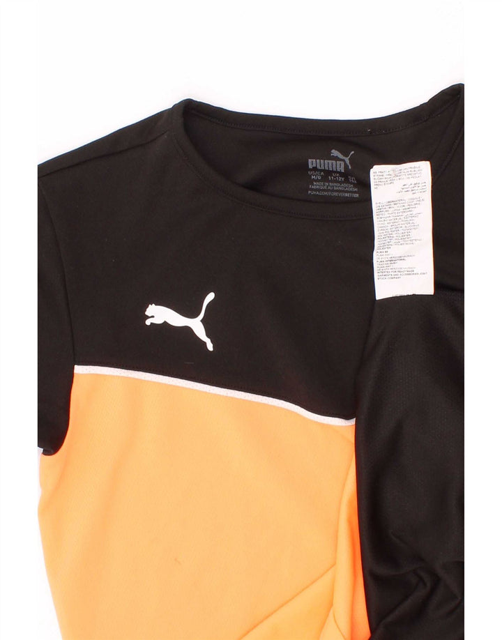 Tricou Puma pentru băieți Top 11-12 ani poliester negru color bloc