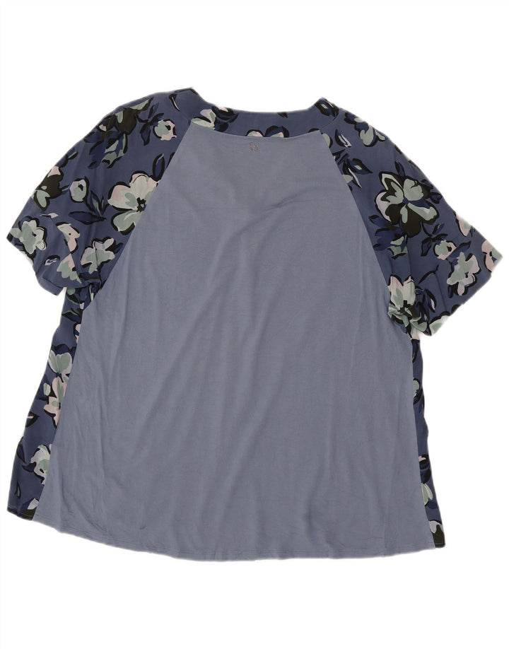 Bluză de weekend pentru femei Max Mara, UK 18 XL, mătase florală, albastru marine