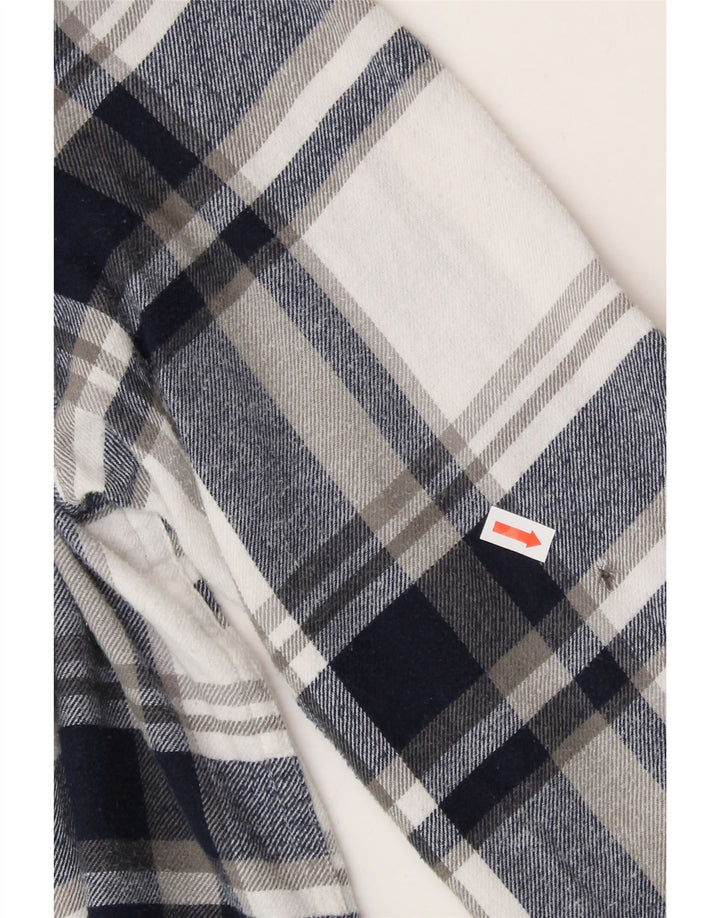 CHAPS Mens Flannel Shirt XL Navy Blue Check Cotton Vintage Chaps and Second-Hand Chaps from Messina Hembry 