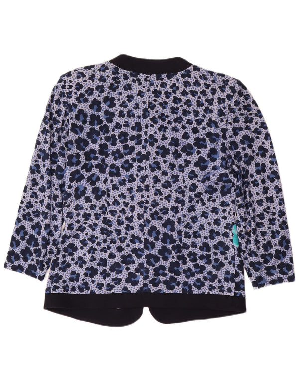 PIERRE CARDIN Womens 3/4 Sleeve Blazer Jacket EU 48 2XL Blue Floral