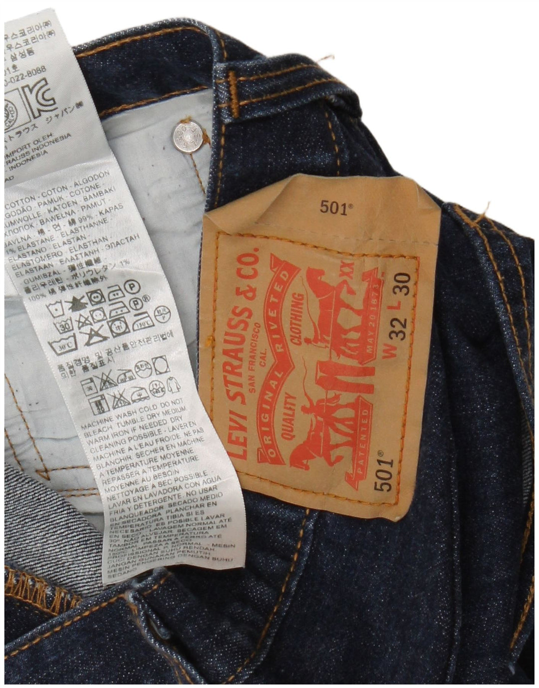 Pantaloni scurți Levi's 501 Denim W32 Medium Bluemarin Bumbac