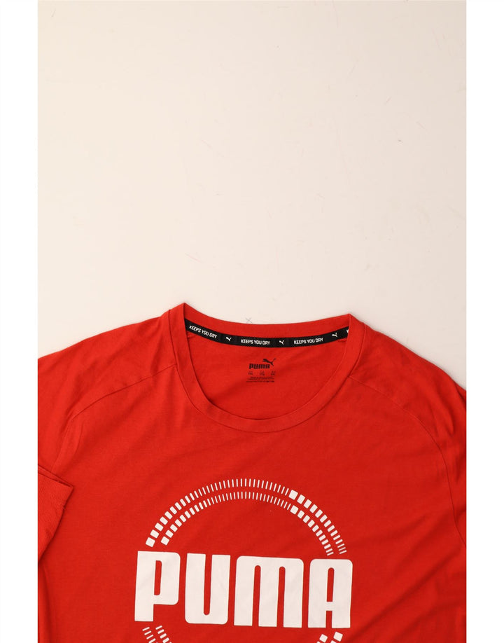 PUMA Mens Graphic T-Shirt Top 2XL Red Vintage Puma and Second-Hand Puma from Messina Hembry 