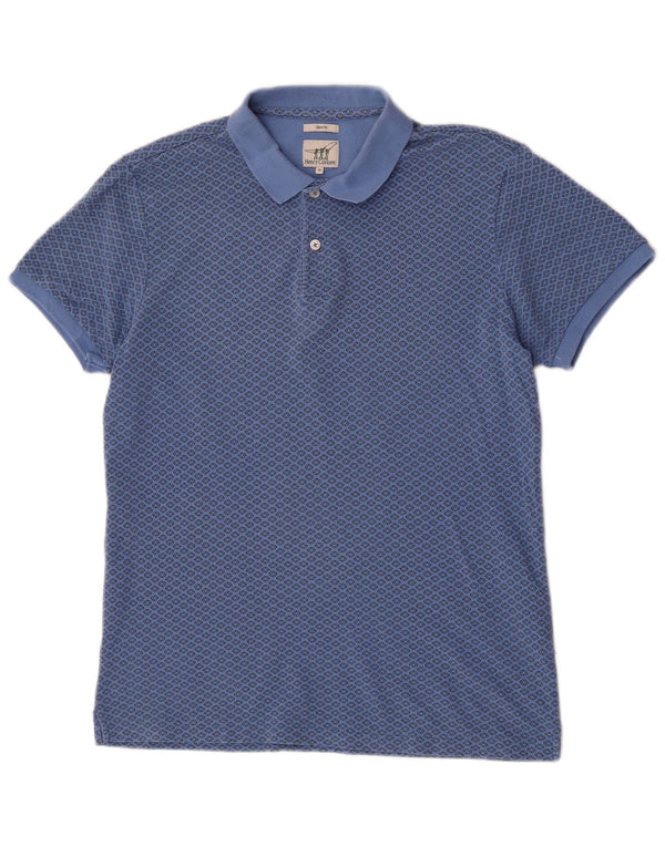 Tricou polo pentru bărbați Henry Cottons Slim Fit Medium Blue Geometric