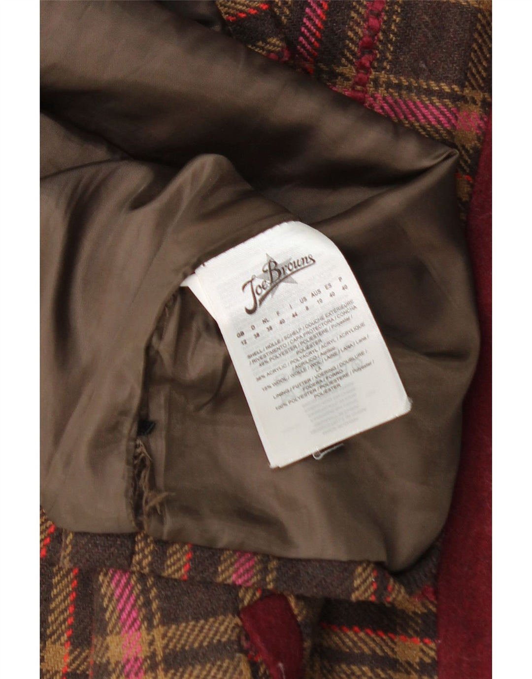 Fusta mini pentru femei JOE BROWNS UK 12 Medium W32 Brown Check Acrylic