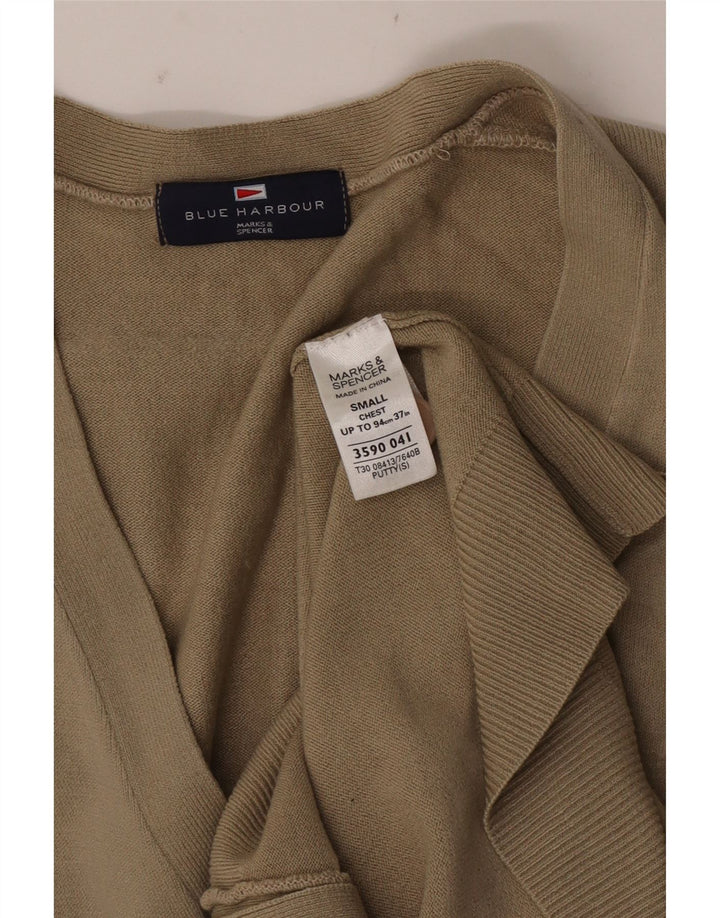 Pulover Cardigan Blue Harbour pentru bărbați Marks & Spencer Mic Bej Acrilic