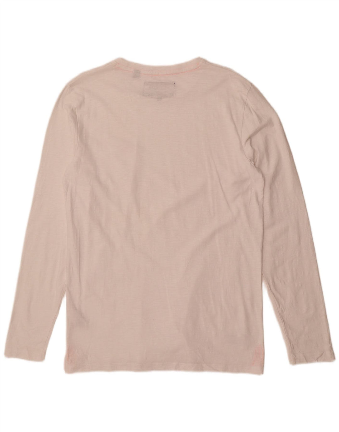 Top pentru bărbați Superdry cu mânecă lungă, mare, alb, din bumbac