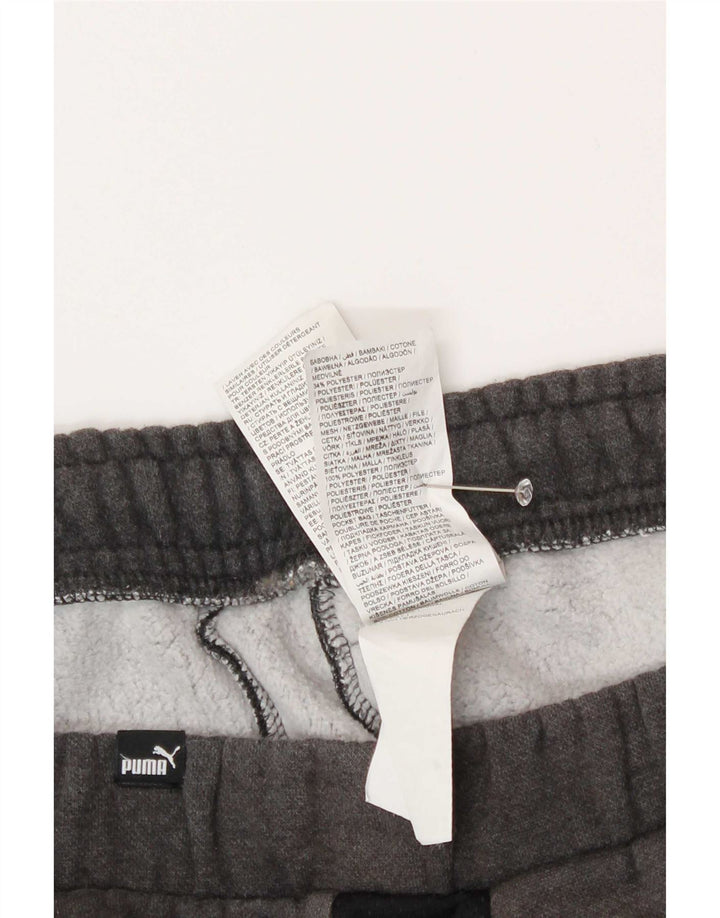 Pantaloni de trening Puma pentru bărbați, bumbac color bloc, gri mediu