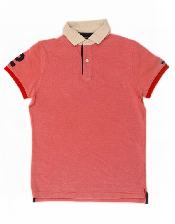 Tricou polo de rugby Tommy Hilfiger pentru bărbați, bumbac roșu mediu