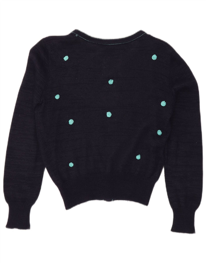 Pulover cardigan pentru femei GIUSI SLAVIERO IT 42 Medium Bleumarin cu pete