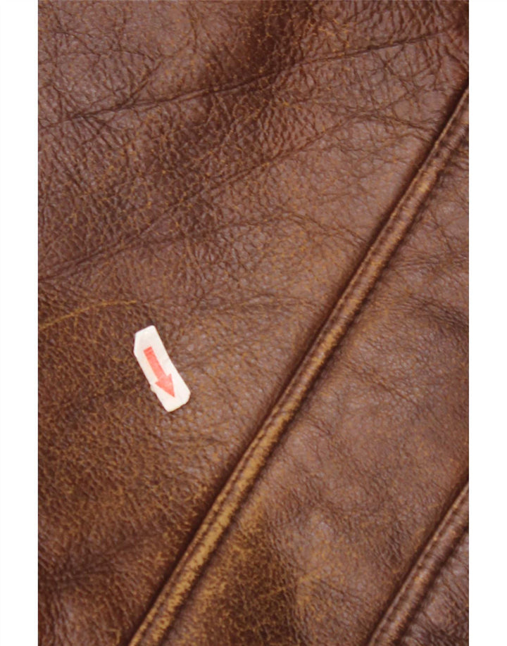 Jachetă vintage pentru bărbați din shearling IT 52 XL maro din shearling