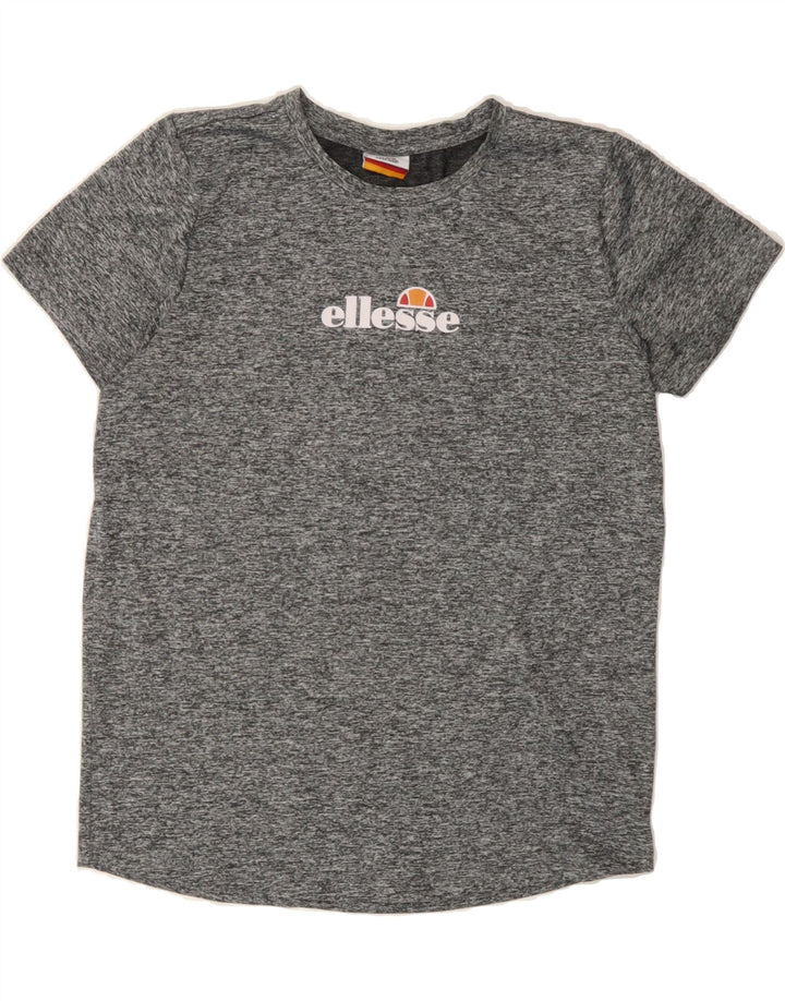ELLESSE Boys Graphic T-Shirt Top 13-14 Years Grey Flecked Polyester Vintage Ellesse and Second-Hand Ellesse from Messina Hembry 