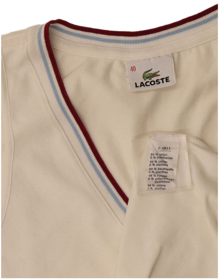 Vestă Lacoste pentru femei, mărimea 40, bumbac alb, mediu