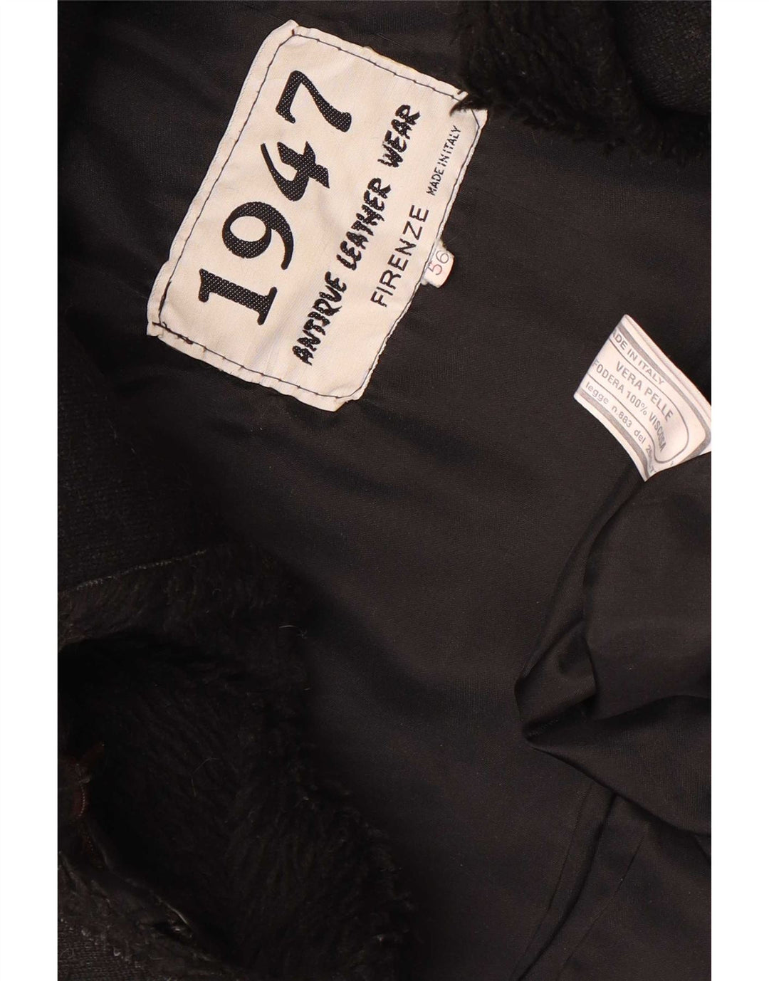 Jachetă militară din piele vintage pentru bărbați IT 56 3XL din piele neagră