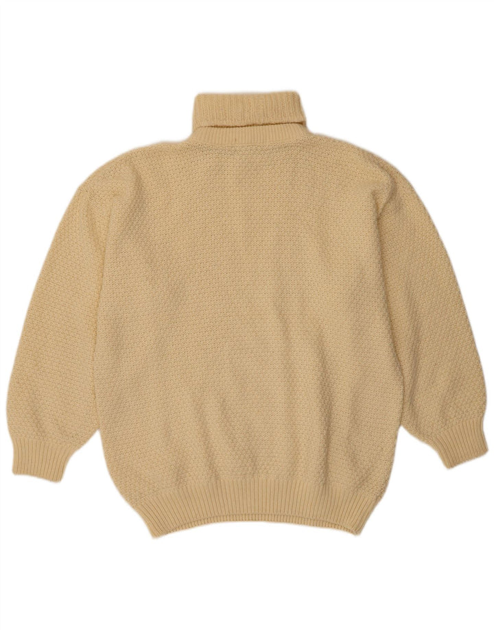 VINTAGE Pulover cu gât rulat pentru femei UK 18 XL din lână albă