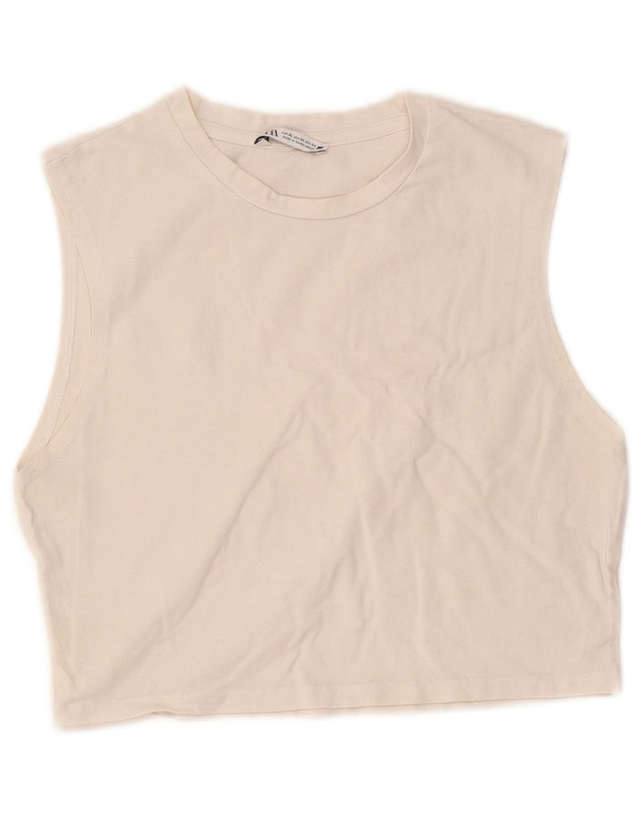 Top cu vestă pentru femei Zara UK 18 XL Alb