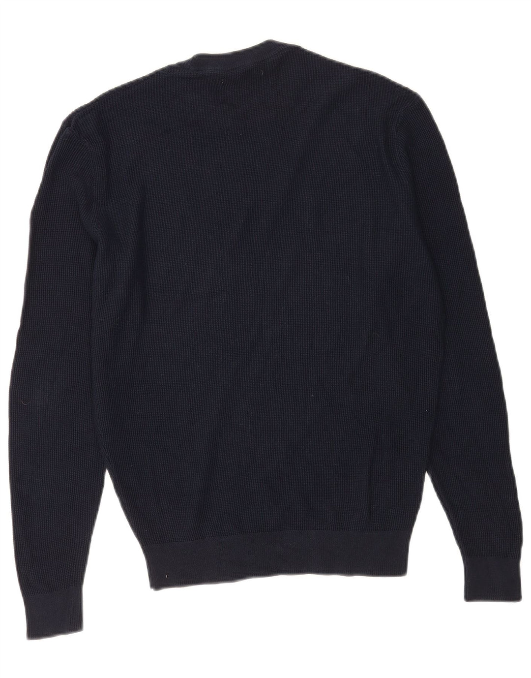 Pulover pentru bărbați Zara, cu decolteu, mic, bleumarin, bumbac